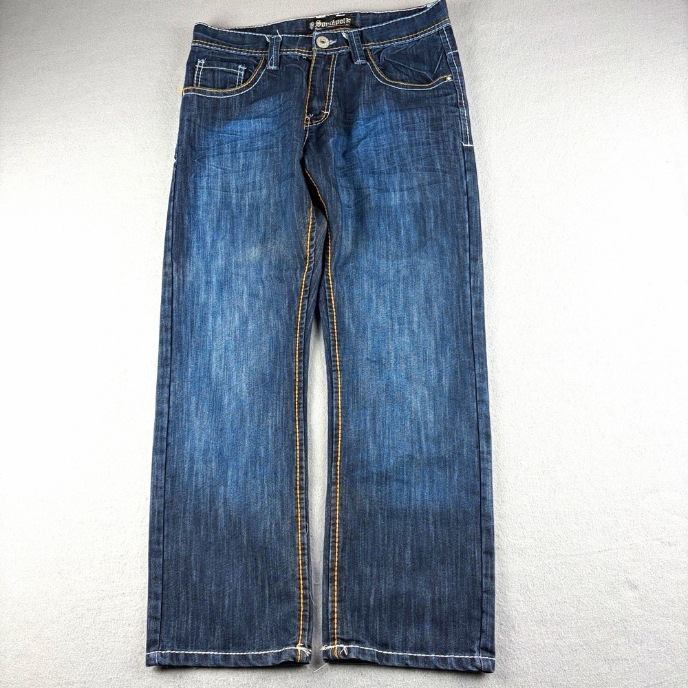 Vintage Y2K Southpole Jeans Men's 34x30 Dark Wash Contrast Stitch Hip Hop